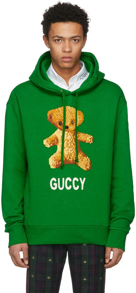 guccy teddy bear hoodie|Men's Designer Hoodies .